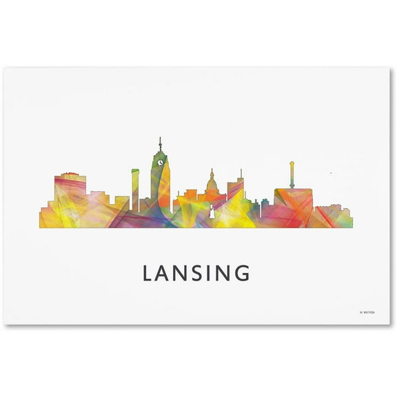 Trademark Fine Art 'Lansing Michigan Skyline WB-1' Canvas Art by Marlene Watson