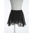 thumbnail image 3 of TTAO Kids Girls Ballet Tutu Skirt Wrap Over Scarf Chiffon Skirt Lyrical Skating Gymnastics Dancewear Black 10-14, 3 of 7