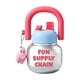 thumbnail image 3 of Botella de agua Copa de vientre grande de 680 ml a prueba de fugas Cute grande Capacidad Práctica Jarra de agua Botella de agua para beber para correr Rosa plateado, 3 of 9