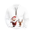 thumbnail image 3 of BiZtdJrK Men Casual Christmas Quarter Zip Pullover Plus Size Long Sleeve Holiday Sweatshirts Tops, Multicolor, XXXL, 3 of 6