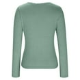 thumbnail image 6 of HAiming Women Lace Trim Long Sleeve Cropped Tops Casual V Neck Slim Pullover Base Tees Going out Tight Shirts, 6 of 9