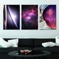 thumbnail image 2 of wall26 - 3 Panel Canvas Wall Art - Space Theme with The Universe, Milk and Astronaut - Giclee Print Gallery Wrap Modern Home Art Ready to Hang - 16"x24" x 3 Panels, 2 of 4