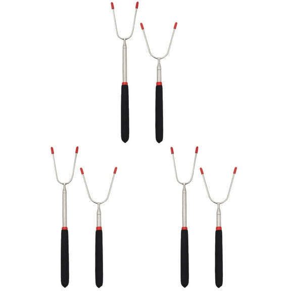 Telescopic Barbecue Fork Hot Dog Skewers Firestikck Chorizo Bbq Grilling Kabobs Kitchen Roasting Stick