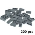 thumbnail image 1 of 200pcs DIY Building Blocks Figure Bricks Smooth 1x2 ColorFul Educational Creative Size Compatible With all brand for Kids dark gray 200pcs, 1 of 6