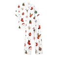 thumbnail image 6 of HAYIMI Women Christmas 2 Piece Pajama Set, Short Sleeve Lapel Button-Down Tops And Pants Set, Xmas Print Loungewear Sleepwear For Relaxed Evenings, 6 of 7