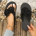 thumbnail image 3 of Rokment Flower Flip Flops for Women 2026 Boho Beach Summer Fashion Casual Thongs Slip on Flat Sandals Travel Memory Foam Slides Slippers Vacation Black Size 6.5, 3 of 5