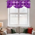 thumbnail image 2 of Purple Fish Scale Tie Up Valance Curtains for Windows, Kitchen Curtains Window Treatments, Modern Geometric Ombre Abstract Moroccan Short Window Shades Valances for Bedroom Bathroom Cafe 42"x18", 2 of 8