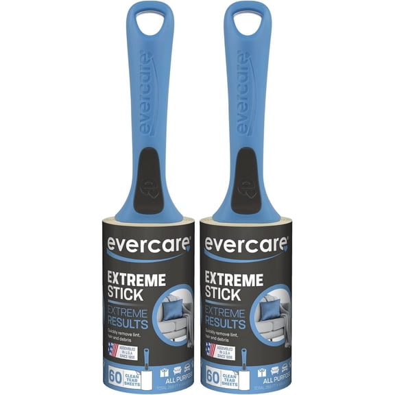 Evercare Extra Sticky Lint Pic-Up Roller - 60 sheet - 2 pk