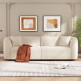 thumbnail image 3 of Christopher Knight Home 87" Curved Contemporary Boucle Sofa in Plush Seating, Streamlined Design Durable Frame, Beige, 3 of 7