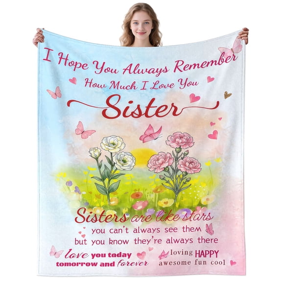 Sister Birthday Gifts Blanket, Sisters Gifts from Sister 50×40 Inch