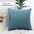 thumbnail image 5 of Unique Bargains Luxury Euro Velvet Square Decorative Throw Pillow Cover, 18" x 18" Pale Blue Green, 5 of 8
