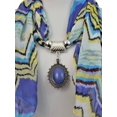 thumbnail image 3 of Blue Striped Jewelry Scarf With Medallion, 3 of 3