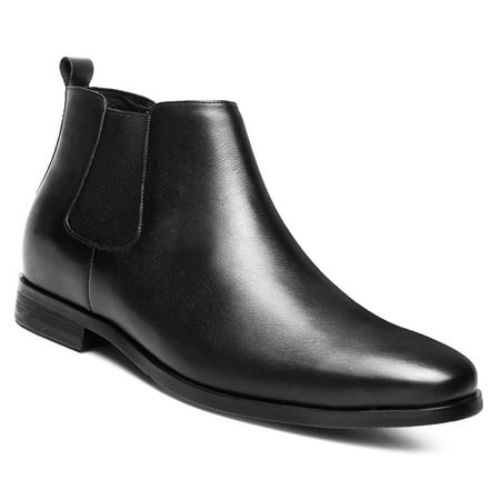 

CMR CHAMARIPA Mens Height Increasing Chelsea Boots Calfskin Leather Business Elevator Shoes 2.36 inches