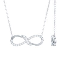 Rosec Jewels Lab Created Diamond Infinity Necklace for Women - EF-VS Grade - Ready to Gift for Valentines, 14K White Gold