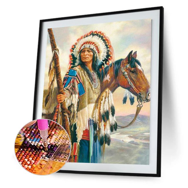 Cuadros Decorativos DIY diamante pintura indios completo redondo diamante mosaico hogar Ehuebsd Nuevos Originales