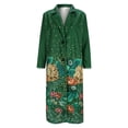 thumbnail image 2 of Tiqkatyck Womens Winter Coats Clearance Women's Winter Coat Long Overcoat Floral Print Trench Coat Thermal Warm Heated Coat Double Breasted Lapel Windproof Oversized Street Jacket for Women Green, 2 of 9