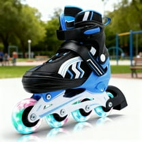 JZY Kids Inline Skates with Light-Up Wheels,4-Size Adjustable & Aluminum Frame Skate for Boys and Girls,Ideal for Beginners Ages 5-12
