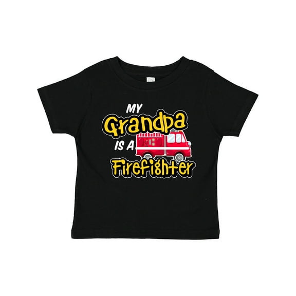 Inktastic My Grandpa is a Firefighter with Fire Truck Boys or Girls Toddler T-Shirt