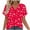 Red-17, variant on perfectbot Womens Print V-Neck Blouses Summer Short Sleeve Casual Shirts Relaxed Fit Tops S-XXL