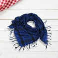 thumbnail image 3 of Walbest Arab Plaid Fringe Lightweight Scarf Cotton Shemagh Keffiyeh Head Neck Scarf with Tassel for Outdoor Camping Accessory Unisex, 3 of 7