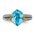 thumbnail image 5 of 14K Two-Tone Gold Ring Band Gemstone Yellow Sky Blue Topaz, 5 of 6