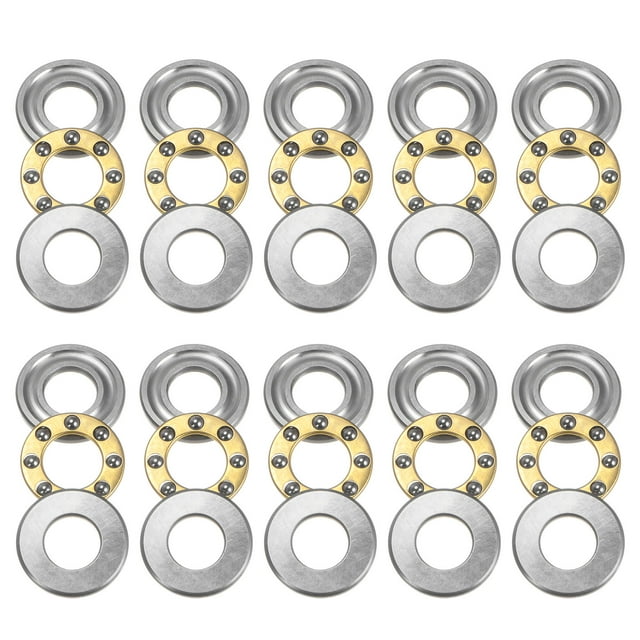 Unique Bargains F7-15M Roulements à Billes Miniatures 7x15x5 mm en Acier Chromé avec Rondelles, Lot de 10