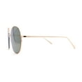 thumbnail image 3 of Retro Avant Garde Cropped Round Metal Rim Sunglasses Gold Purple Mirror, 3 of 4