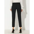 thumbnail image 4 of Pantalones de tobillo de trabajo de oficina trasera elásticos de cintura alta a cuadros de mujer Negro S, 4 of 6