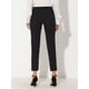 thumbnail image 4 of Pantalones de tobillo de trabajo de oficina trasera elásticos de cintura alta a cuadros de mujer Negro M, 4 of 6