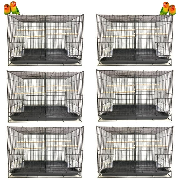 Six of Breeder Bird Flight Center Divider Cages Side Nesting Doors For Breeding Finches Parakeets Lovebirds Aviaries Canaries Budgies Parakeets