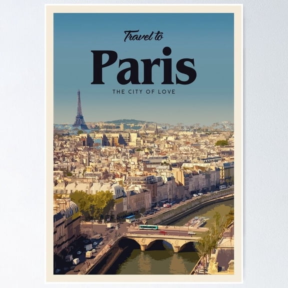 Poster Visit Paris Wall Art, Unframed Prints For Home Or Office, Perfect Gift For Everyone, 8x12