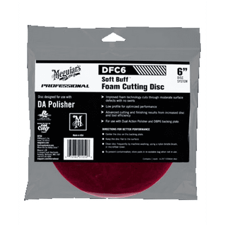 Meguiar’s DFC6 6" Soft Buff DA (Dual Action) Foam Cutting Disc, 1 Pack