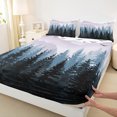 thumbnail image 3 of Manfei Tropical Botanical Full Size Sheets,Natural Landscape Bed Sheets,Pine Tree Sheet Sets For Men Women,Breathable Home Decor,4 Pieces, 3 of 7