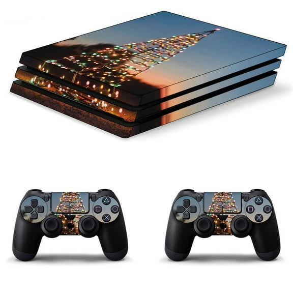 Decal Skin for PS4 Slim / PS4 Pro / PS4, Whole Body Vinyl Sticker Cover for Playstation 4 Console and Controller (Christmas Tree Light-2)
