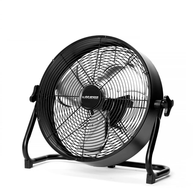 MANUSAGE Ventilador de alta velocidad de 12 pulgadas - Instalación rápida, de pie o montado en la pared, modo de corriente dual, 9 velocidades para USB/banco de energía - Ideal para el hogar, dormitor