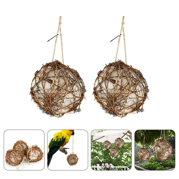 2 Pieces Bird Nest Material Ball Outdoor Hummingbird Nesting House for Wild Birds