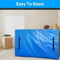 thumbnail image 4 of Mattress Bag for Moving and Storage, Reusable Heavy-Duty Waterproof with 8 Handles Extra Thick Zippered Mattress Protector Color Blue Size Twin (77" 42") Deep 15 Inch, 4 of 5