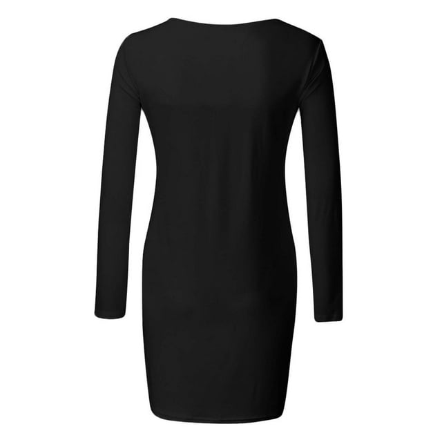 Bwiyojiz Tailles P-TTG Vêtements de Maternité Femmes Enceintes Couleur Unie Robe à Manches Longues à Col Rond Vêtements pour Femmes, Cadeaux d'Amitié pour Femmes