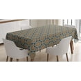 thumbnail image 1 of Ambesonne Vintage Tablecloth Rectangular Table Cover, Delicate Little Florets, 52"x70", Dark Blue Orange, 1 of 3