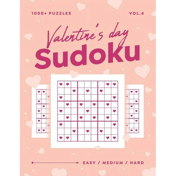 Valentine's Day Sudoku vol.4: 1000  Easy Medium Hard Sudoku Puzzle Book For Adults - Valentine Gift For Her or Him