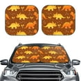 thumbnail image 2 of Naloa Dinosaurs and Leaves 2 Piece Foldable Car Sun Shades, Car Windshield Sunshade, Front Window Sunshade for Car, Truck, SUV - Medium, 2 of 7