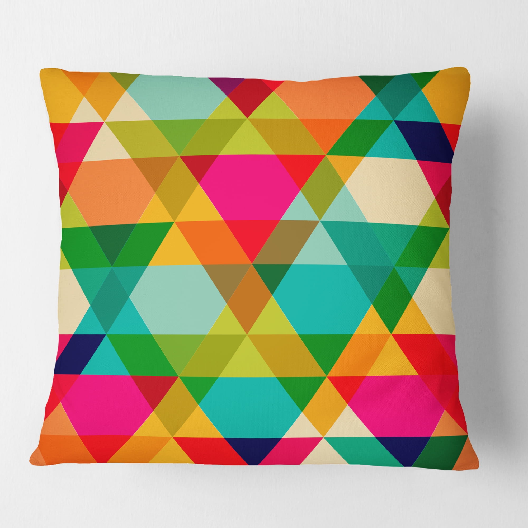 Designart Diamond Retro IX' Mid-Century Modern Throw Pillow - 18x18