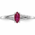 thumbnail image 4 of 10K White Gold Polished Geniune Ruby Birthstone Ring (Size 6) Made In India 10xbr196, 4 of 5