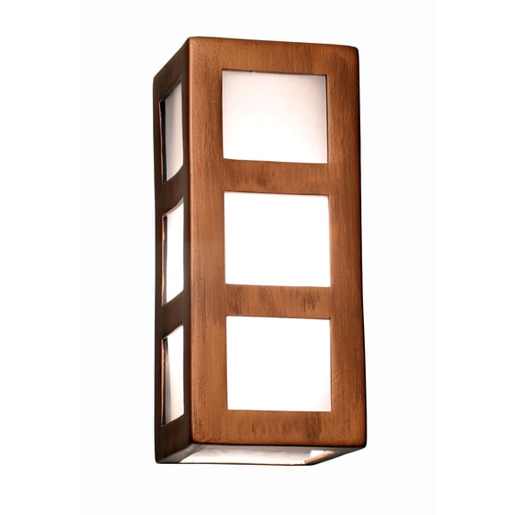 Luxury Lighting Varien Bay 12.5" High Ceramic Outdoor Wall Light, Rubbed Copper Finish, LED Bulb Included