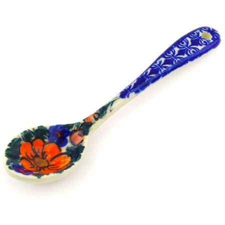 Butterfly Spoon - Polish Pottery 6-inch Spoon (Butterfly Splendor Theme) Signature UNIKAT Hand Painted in Boleslawiec, Poland + Certificate of Authenticity