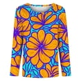 thumbnail image 4 of Njagoc3 Long Sleeve Shirts for Women 2026 Fall Crew Neck Ladies Tops | Boho Floral Printed Loose Pullover,Casual Dressy Casual Blouses,Vintage Graphic Tees Fall Fashion Outfits, 4 of 6