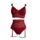 thumbnail image 4 of Gibobby Tangas de mujer sexy encaje Día de San Valentín Pijama de encaje floral transparente para mujer, conjunto de lencería, ropa de dormir de cintura alta, sujetador y(Rojo, XXL), 4 of 4