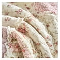 thumbnail image 6 of DaDalogy Cotton Patchwork Throw Blanket - Floral Cottage Quilted Reversible Blush Pink & Cream Shabby Chic Botanical Ruffle Design - Vintage Garden Rose Pastel Accents - 50 x 60, 6 of 7