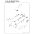thumbnail image 6 of Kingston Brass KBX8132EFL Centurion Triple-Handle Tub and Shower Faucet, Polished Brass, 6 of 7