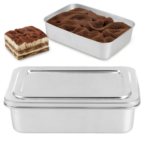 Sutowe Stainless Steel Bread Loaf Pan with Lid Cake Mould Rectangle Loaf Pan Multipurpose Baking Bakeware for Baking Bread Party Dessert